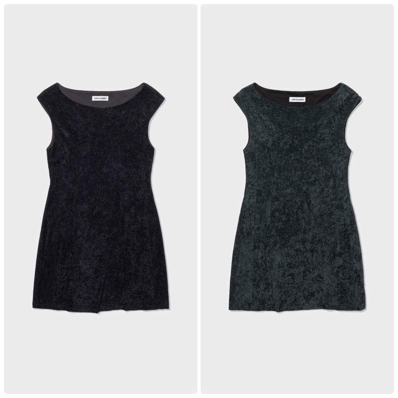 【LOW CLASSIC】25FW VELVET TUNIC MINI DRESS : 2COLORS