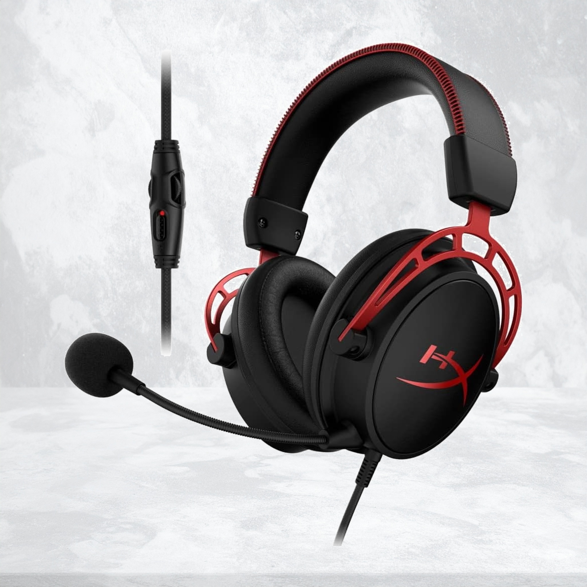 HyperX Cloud Alpha ゲーミング ヘッドセット インライン音量コントロールBox付属 レッド HX-HSCA-RDAS オリジナルデータ特典付き ( 4P5L1AB#UUF )