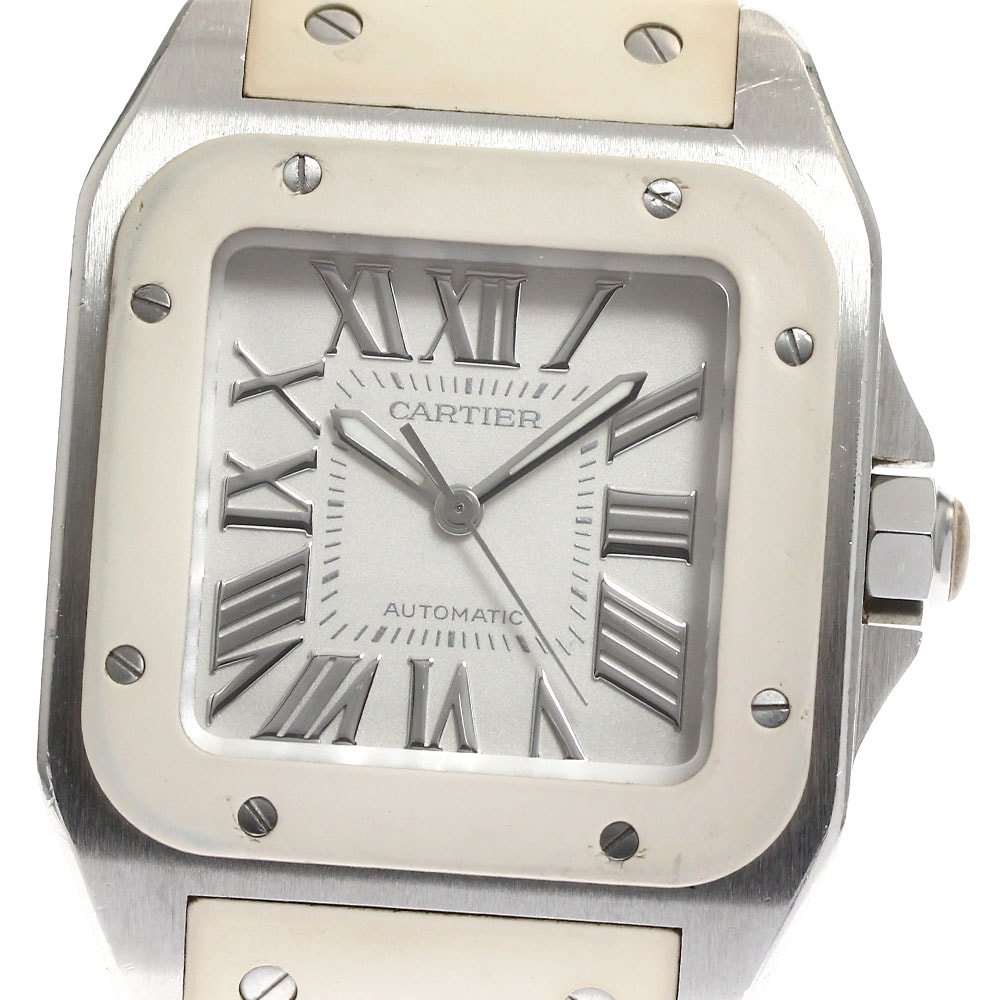ベルト訳あり カルティエ CARTIER W20122U2 サントス100MM 自動巻き ボーイズ _896529【中古】