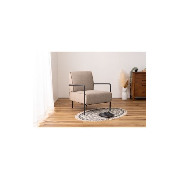 パーソナルチェア 約幅64cm ベージュ 肘付き スチール ラウンジチェア リビング インテリア家具 完成品 21,537円