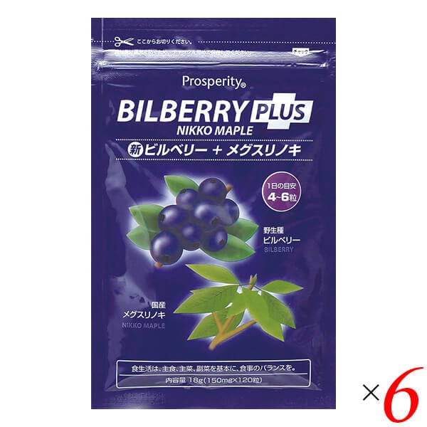 新ビルベリープラスメグスリノ 18g(150mg120粒) 6個 プロスペリティ