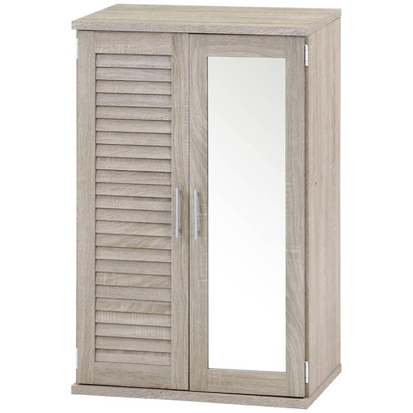 不二貿易 86191 ルーバー&ミラー付きシューズボックス60幅 WHO