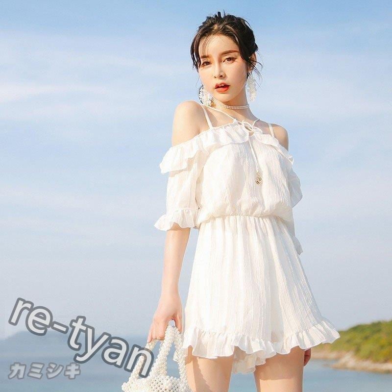 水着レディース 体型カバー 水着3点セuvカット セパレート キュロットスカト小胸バンドゥビギニ 水着 韓国風可愛い スイムウェア セクシー温泉 ママ水着4色