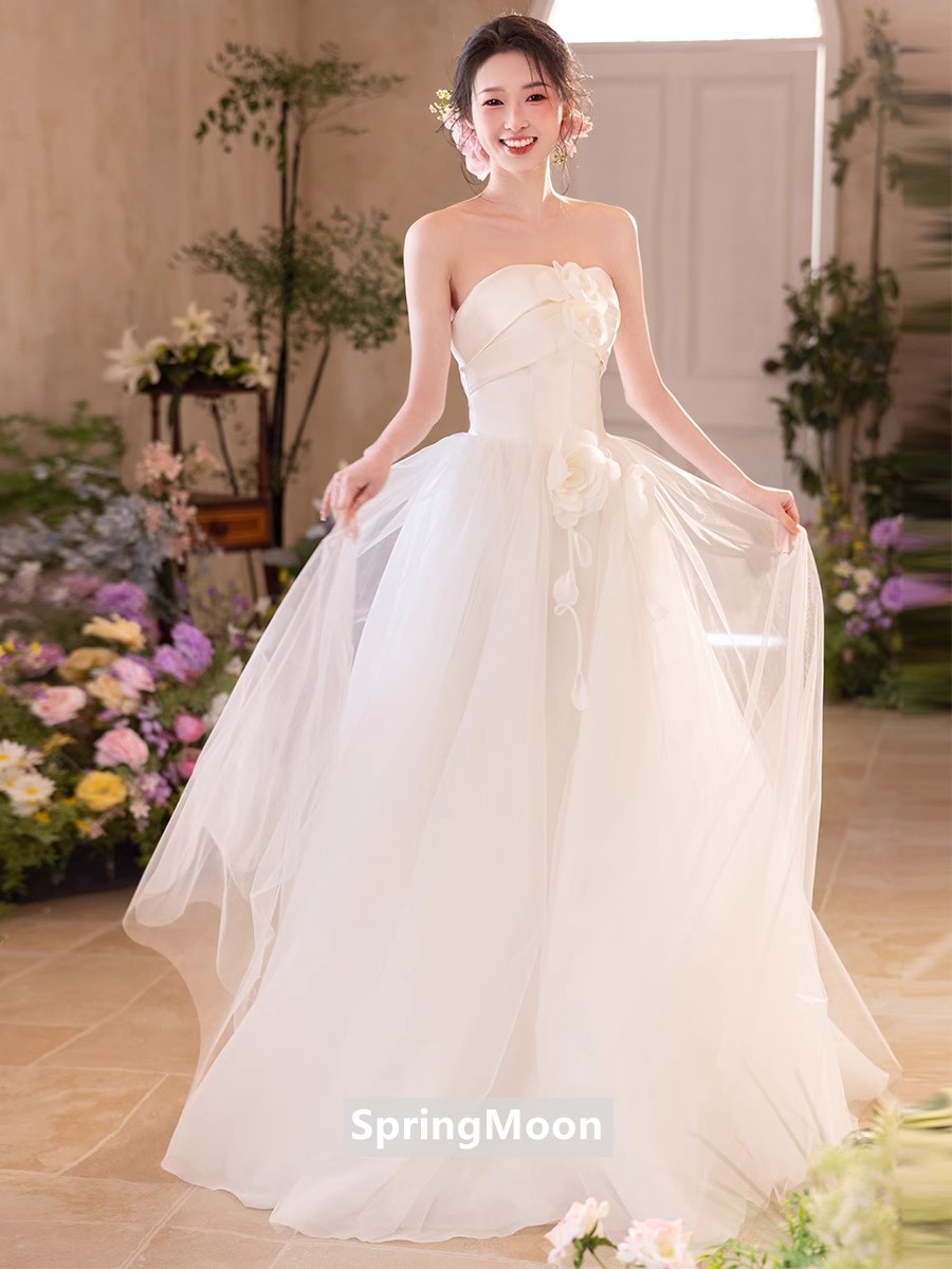 ドレス 2025 ウェディングドレス 白 サテン パーティー ワンピース ロングドレス プリンセス 上品 高級感 優雅 エレガント 痩せる 韓国風 結婚式 前撮り 二次会 お呼ばれ