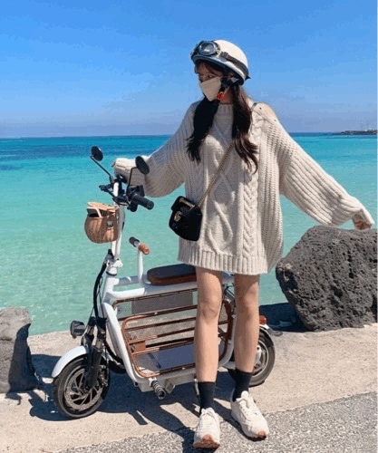 [再進行お問い合わせ暴走/ハイクオリティ] 済州 半 オフショルダー ウール ニット ワンピース