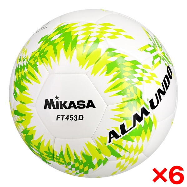 6個セット FT453D-YLG ALMUNDO サッカーボール 検定球 4号球 シームロック