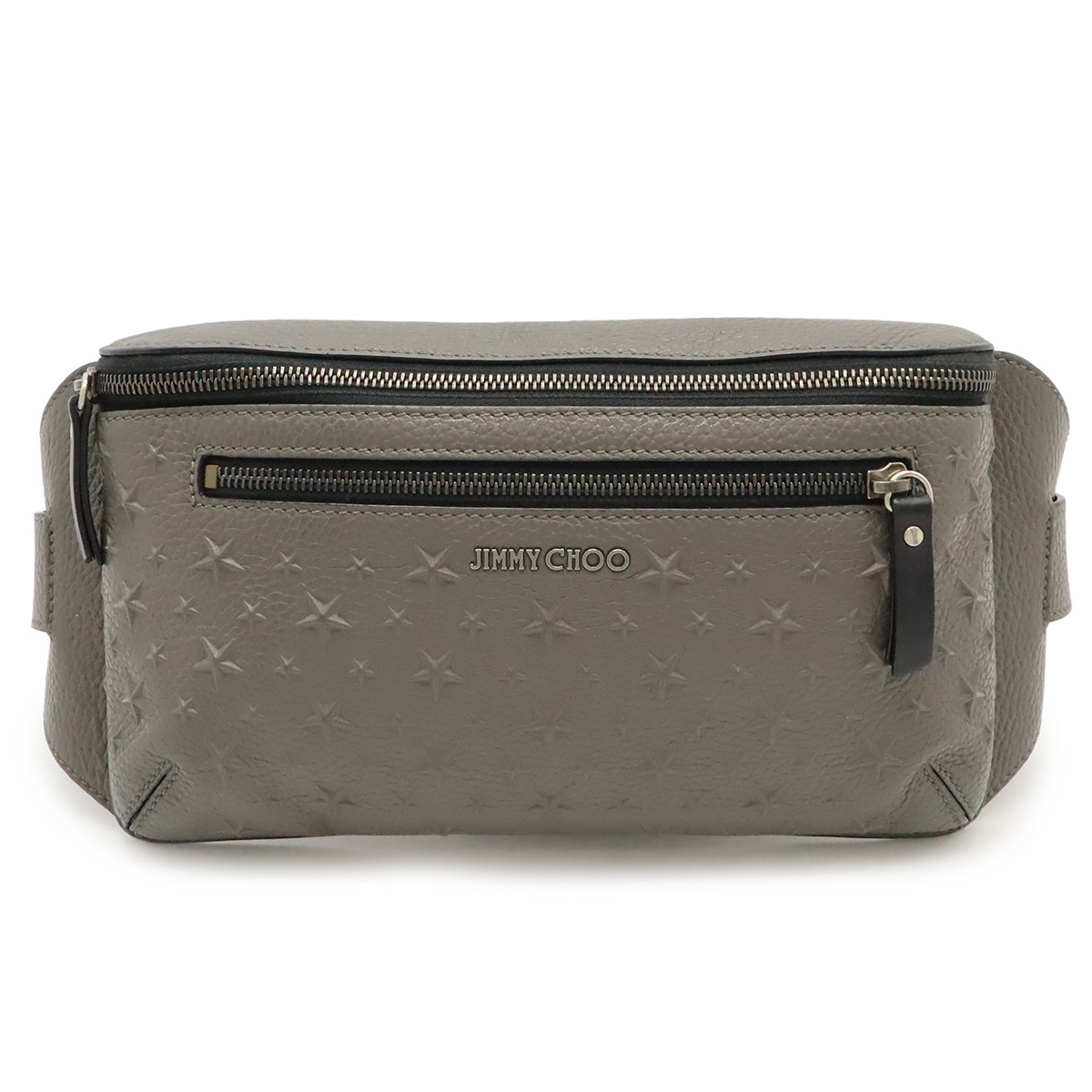 ジミーチュウ スターエンボス ボディバッグ ウエストバッグ ショルダーバッグ レザー グレー系 シルバー金