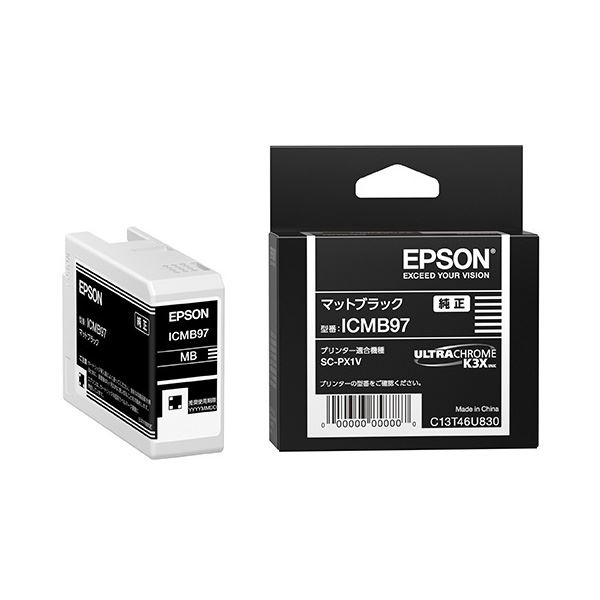 (まとめ) (純正品) EPSON(エプソン) ICMB97 インクカートリッジ マットブラック (×3セット)