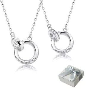 リング シルバー ペア ネックレス お揃い シンプル 2 個セット カップル 誕生日 大切な人への贈り物 プレゼントに