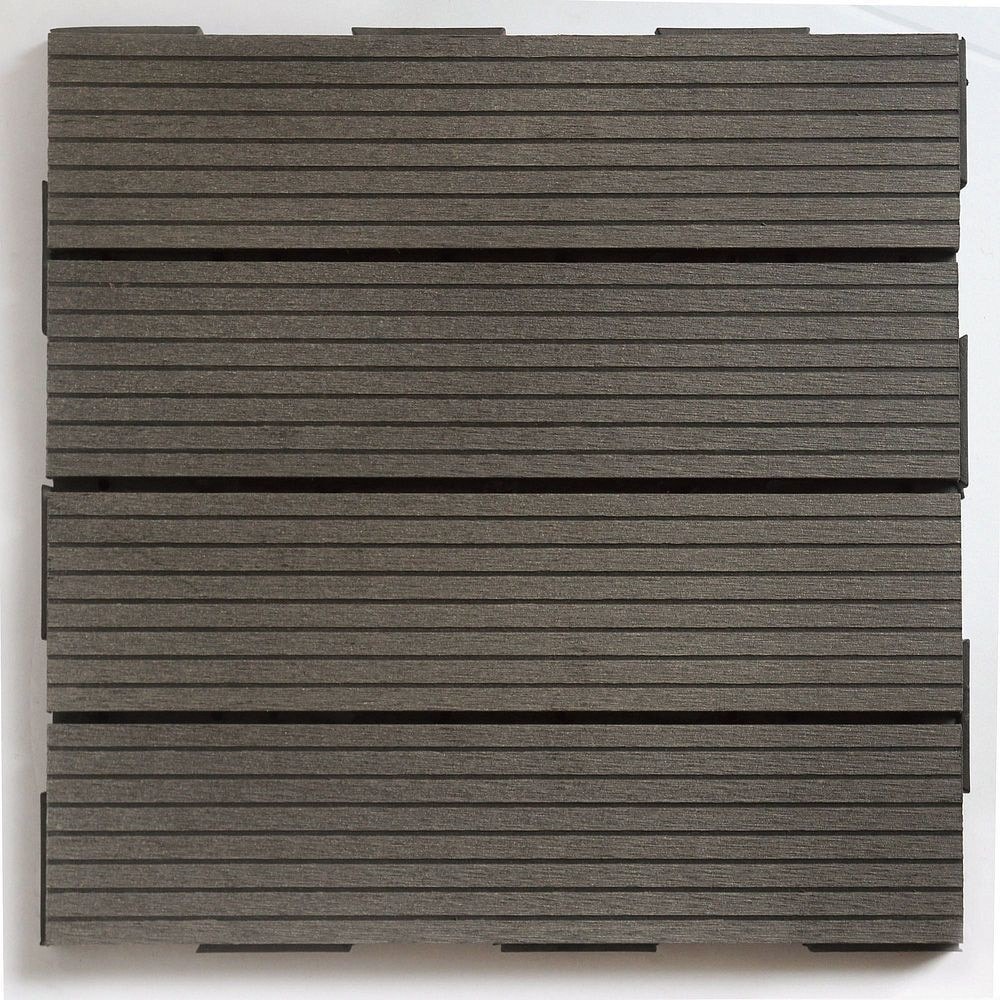 ジャービス商事　人工木タイル　デッキ　グレイ　6枚セット（1カートン）　39501 8,078円