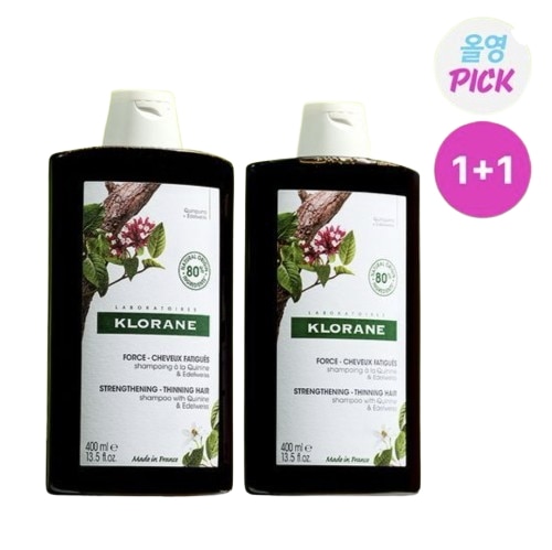 [1月オールヤングピック][頭皮活力&髪強化] クロラン クイニン エデルワイス シャンプー400ml企画(1 + 1)