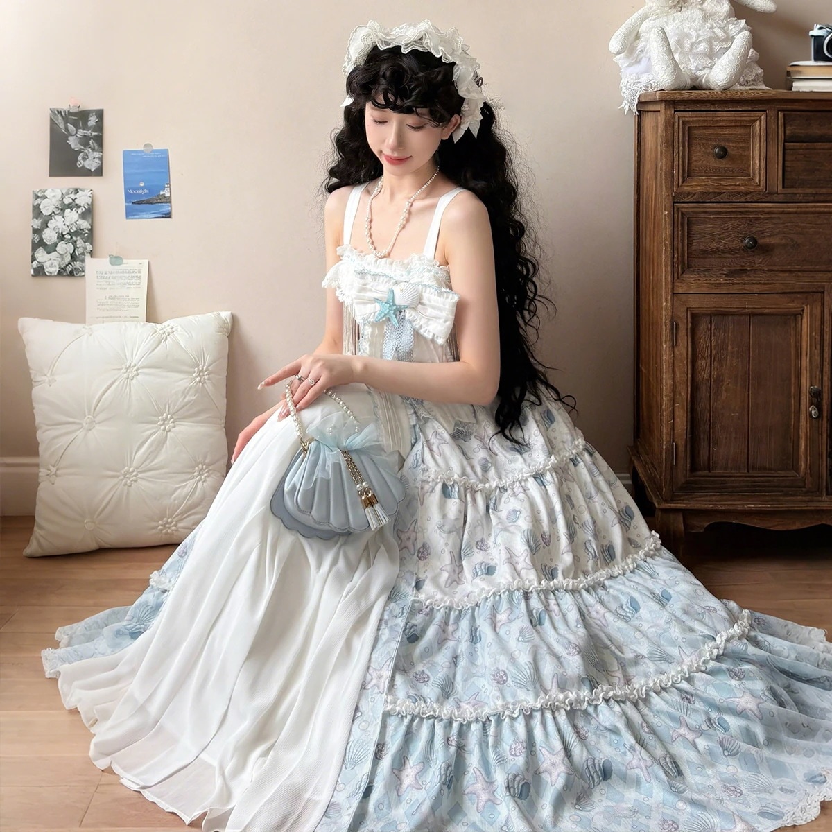 正規品デザイン夏貝殻lolita甘美で清新なスカートワンピースロリータ女