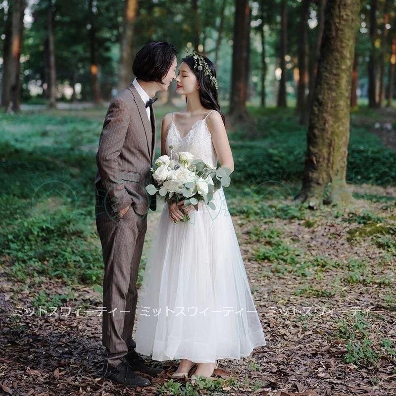 ウエディングドレス 二次会 aライン キャミソール チュール マキシ丈スカート 結婚式 花嫁 パーテ