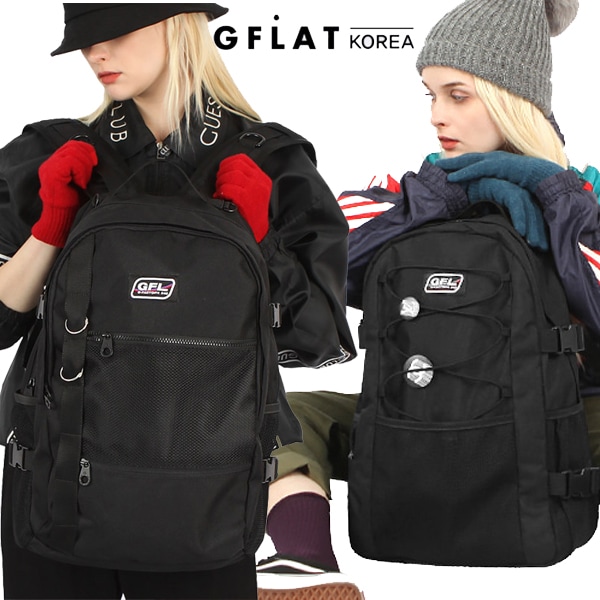 GFLAT学生女性生活用バックパック/ポケットが多く歌声非最高/リラックスして実用性のあるバッグ／韓国ファッション