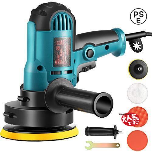 ポリッシャー 電動 125mm 700W強力モーター 六段変速 サンダポリシャー 操作簡単 研磨 軽量 車用 車磨き 家庭用 ポリッシングスポン