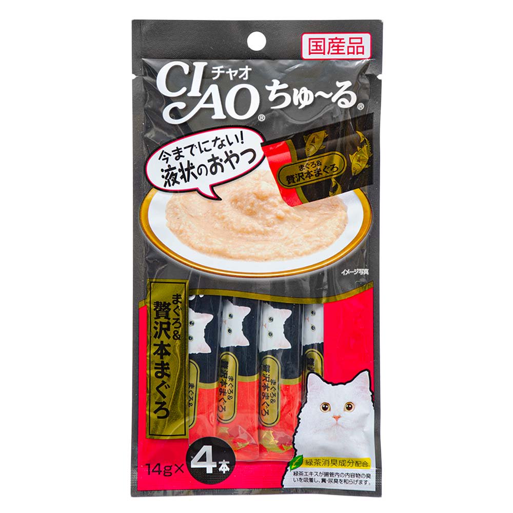 いなば　ＣＩＡＯ　チャオ　ちゅーる　まぐろ＆贅沢本まぐろ　１４ｇX４本　４８袋入り　ちゅーる　チュール　猫　ＣＲＣ35―20―20―10―40
