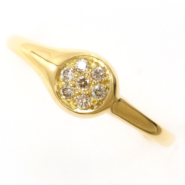 18K YG リング 指輪 11号 ダイヤ 総重量約1.7g ジュエリー 中古