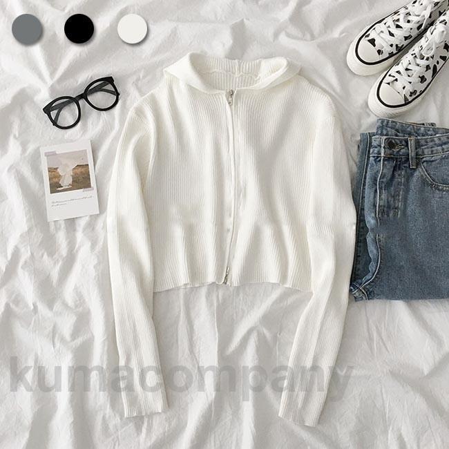 パーカー レディース ニットパーカー スリム ニットトップス 前開き 無地 ボレロ カーディガン タイト フード付き 春秋 アウター カジュアル