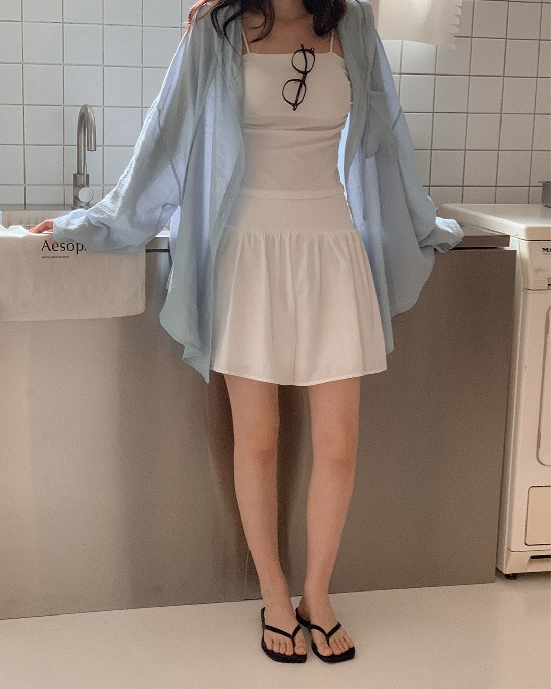 レフカテンセルスカート韓国ファッション レディース