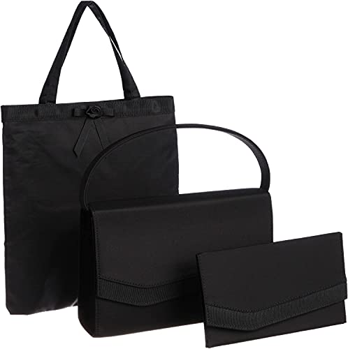 [フェッテ] フォーマルバッグ 3点セット ハンドル取外し可 8182 クロ