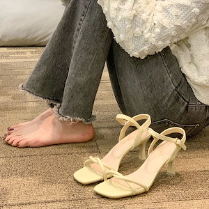 韓国 履き心地 レディース人気 ストラップ サンダル ヒール ハイヒール パンプス女性靴 美脚 ファッション エレガント