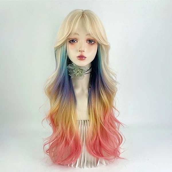 ウィッグ フルウィッグ ロング ウェーブ 巻き髪 女性 レディース ロリータ ハロウィン ふんわり 前髪あり かつら コスプレ 可愛い 耐熱ウィッグ コスチューム 仮装 大人用 グラデーション 文化祭