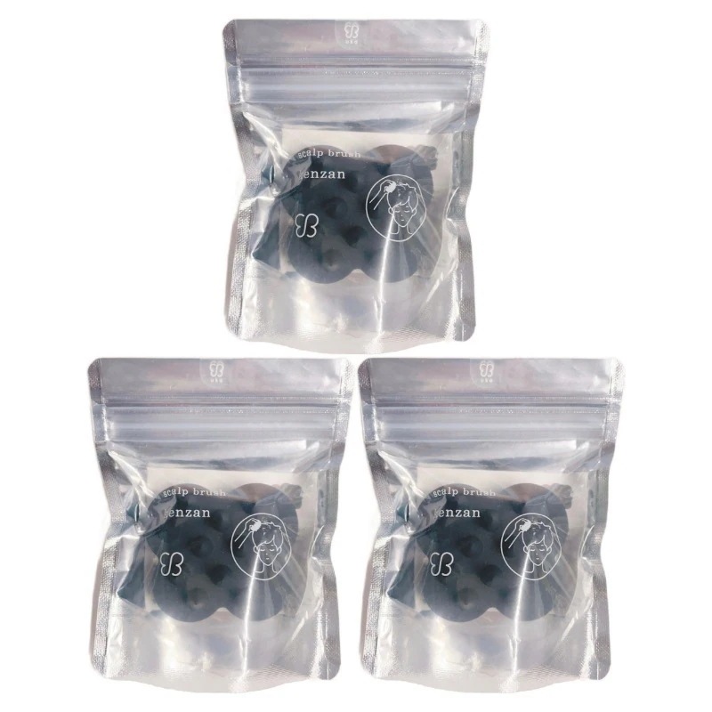 スカルプブラシ ケンザン ブラック 黒 3個セット