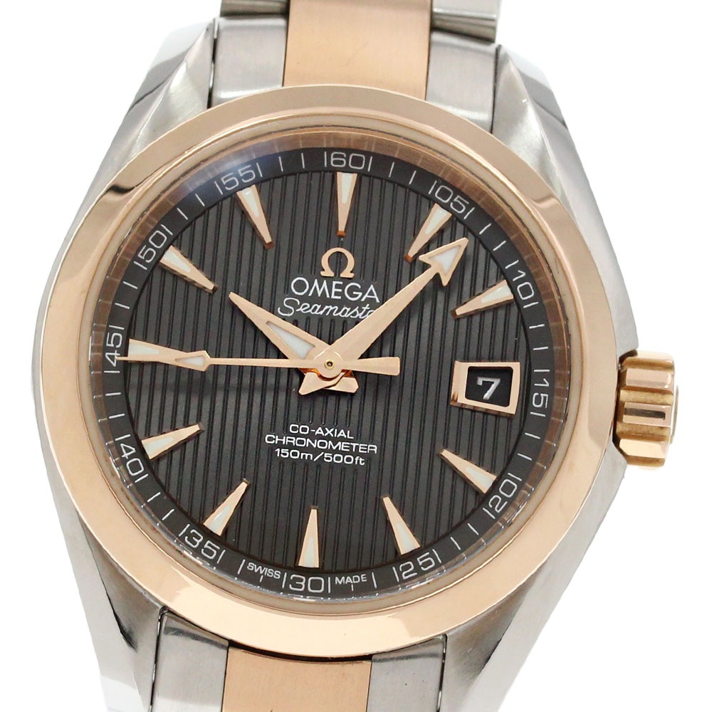 オメガ OMEGA 231.20.30.20.06.001 シーマスター アクアテラ コーアクシャル PGベゼル 自動巻き レディース 良品 保証書付き_866868【中古】