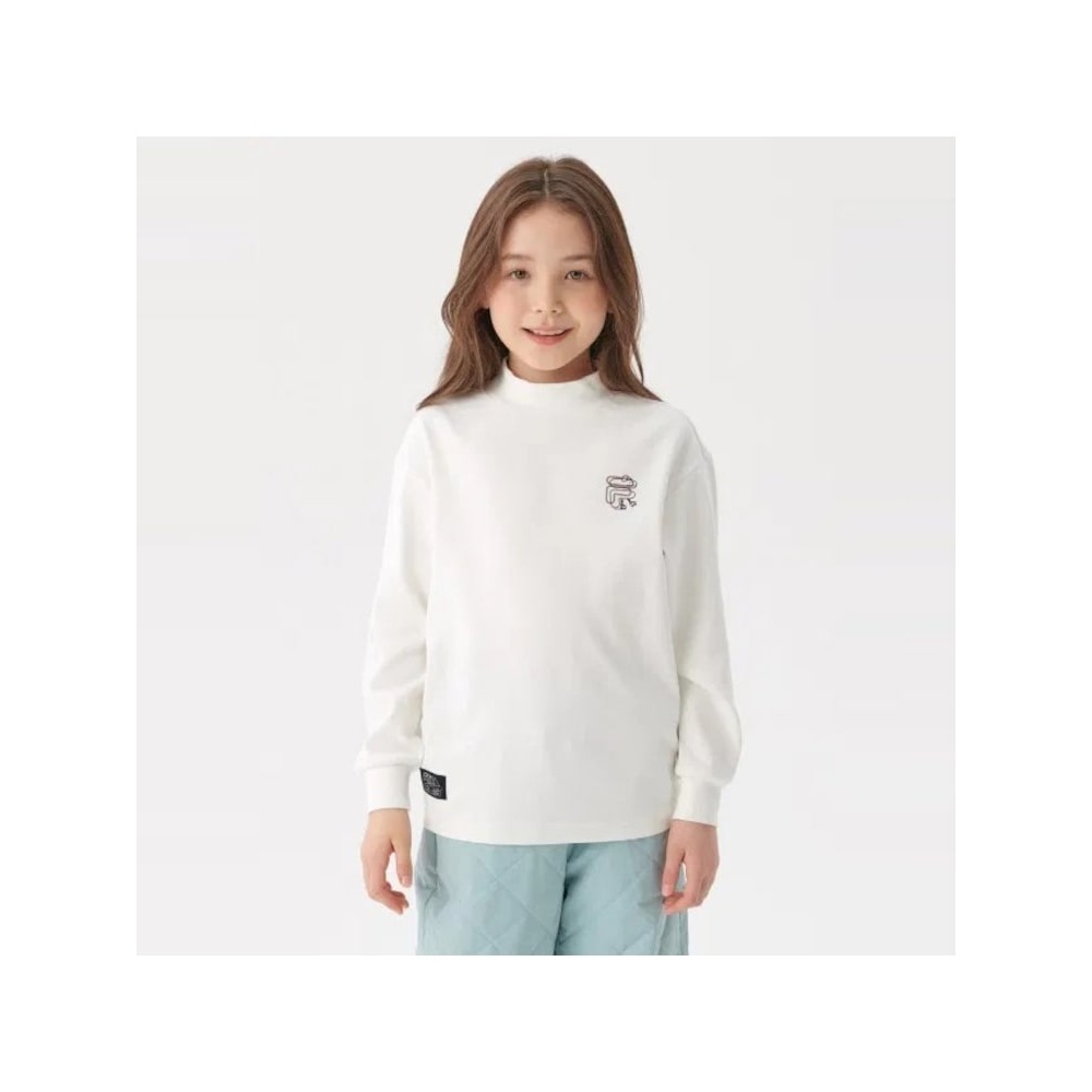 [FILA KIDS] エッセンシャルハーフネックロングスリーブ T シャツ (FK2RLF3202X_OWH) Q0ZFK2RLF3202XOWH