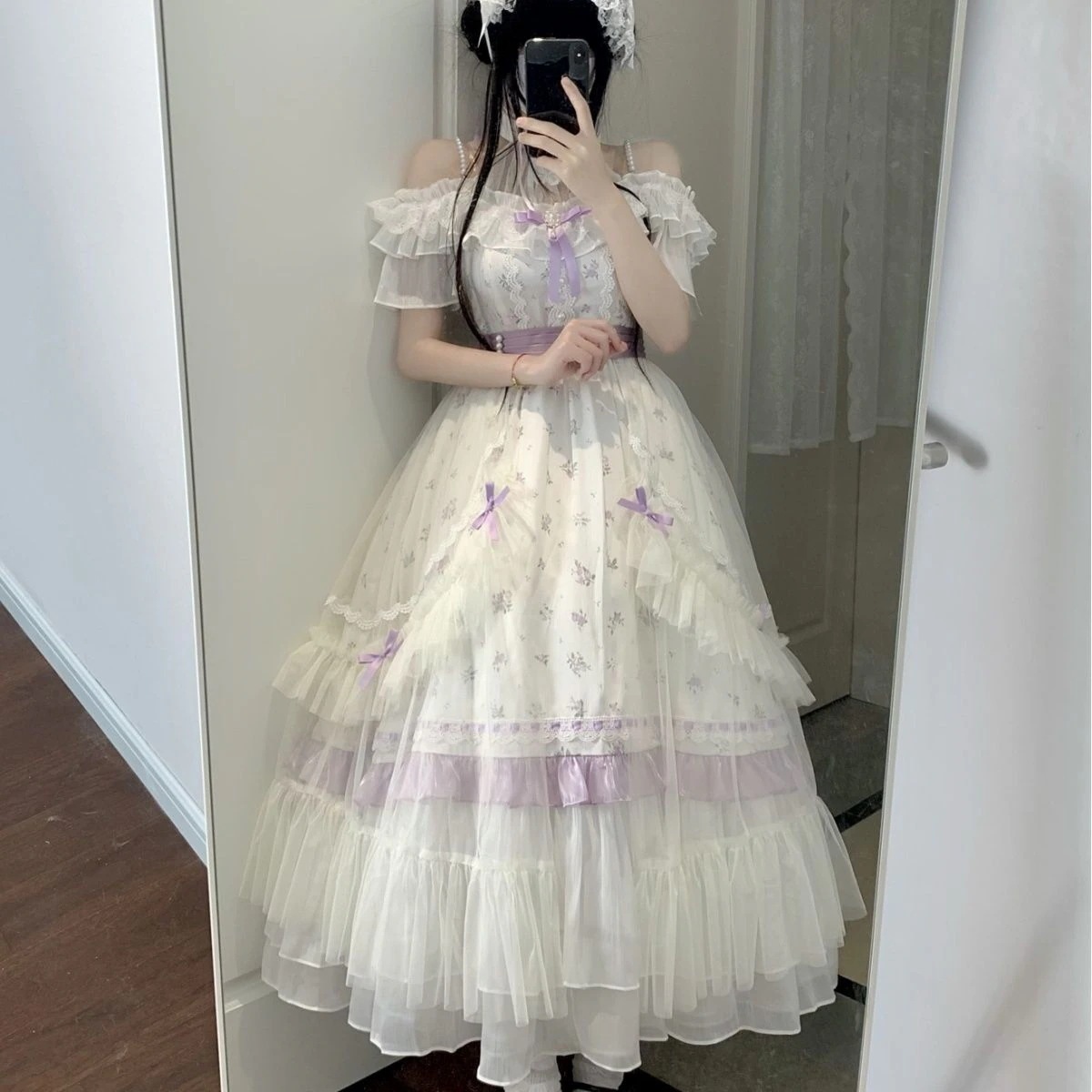 和服コスチュームコスチューム大きめスカート ロリータ ロングスカート エレガントクラプリンセス 花柄ガール 秋のラブレター一式 ロリータ