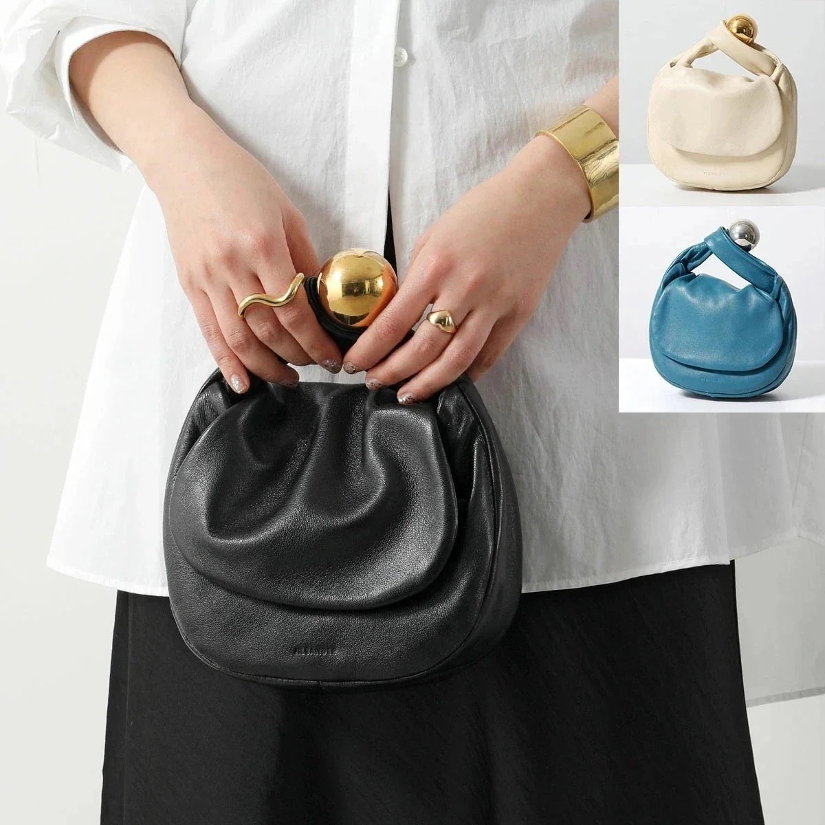 JIL SANDER ジルサンダー ハンドバッグ SPHERE POUCH J55WF0001 P4845 P5388 レディース レザー 鞄 カラー3色