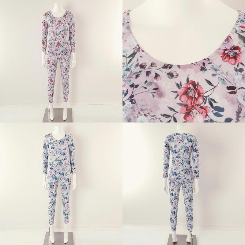 フラワー捺染極細糸起毛女性インナーセットSVLGQ021SCSG