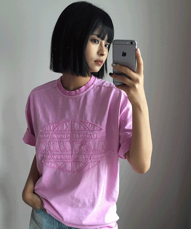 バトー ピグメント レタリング 半袖 Tシャツ (4color)