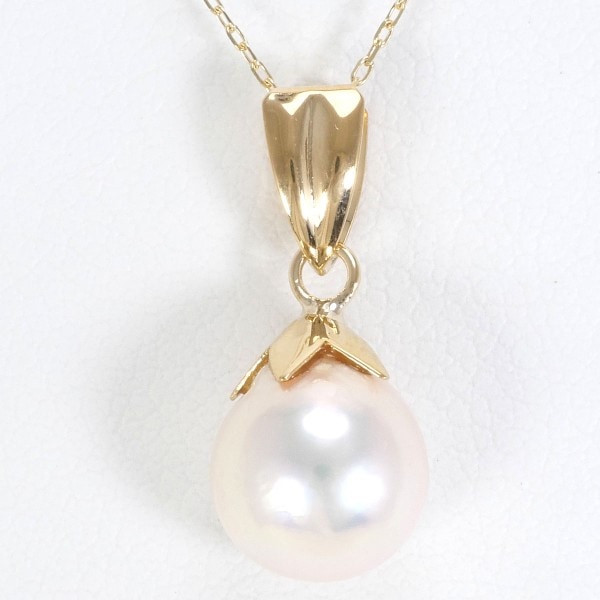 K18 YG イエローゴールド ネックレス パール(真珠) 約40cm ジュエリー 中古