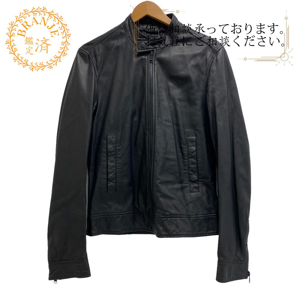 ラムスキン レザー ライダース ジャケット メンズ 46