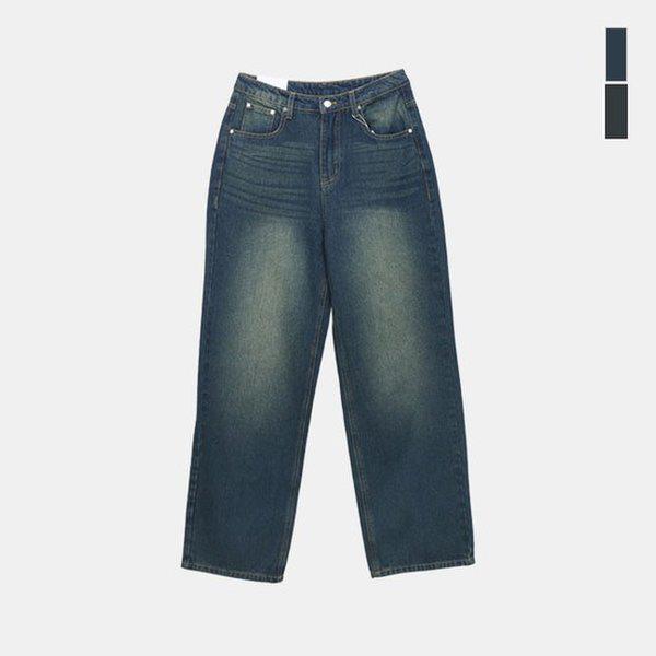 女性ヴィンテージウォッシングデニムパンツ ワイドフィット コットンジーンズ SOLTP002