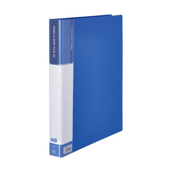 （まとめ）TANOSEEPPクリヤーファイル（差替式） A4タテ 30穴 25ポケット ブルー 1セット（10冊）3セット