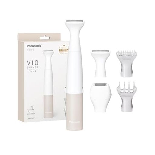 シナモロールステッカー付パナソニック 除毛器 フェリエ VIO専用シェーバー IPX7防水 ドライ剃り 乾電池式 ベージュ調 ES-WV63-E【2025年発売】