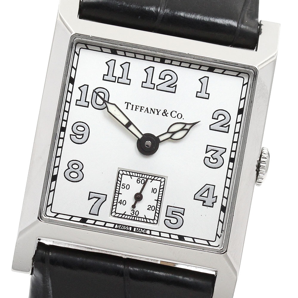 ティファニー TIFFANY&Co. 63182680 スクエア スモールセコンド 手巻き メンズ 良品 保証書付き_906695【中古】