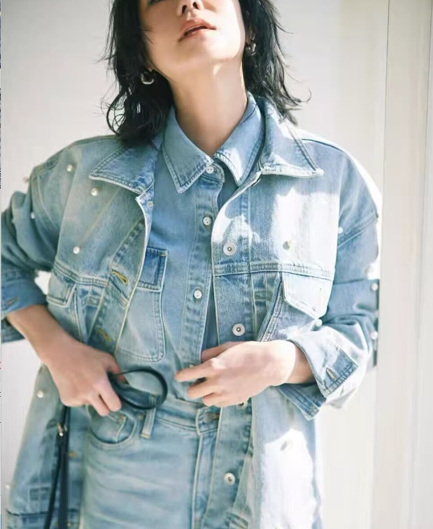 Arpege story パール付きBIG Gジャン デニムジャケット