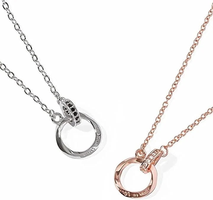 ペアネックレス カップル プレゼント ステンレス ジュエリー メンズ レディース 2個セット -066 ＆L( ＆L