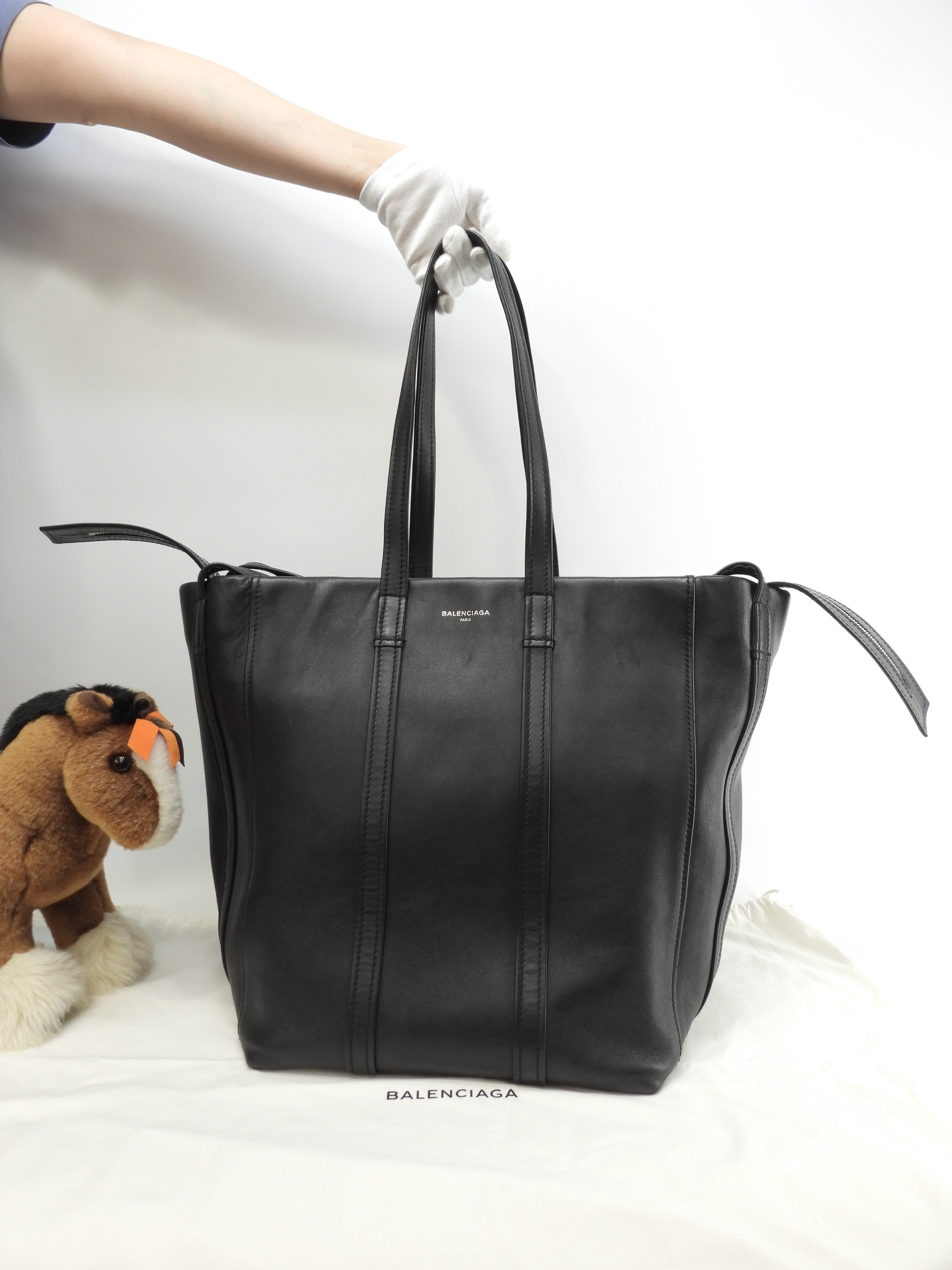 まち広トートバッグ大 ランドリーカバS レザー黒 メンズハンドバッグ@ 1