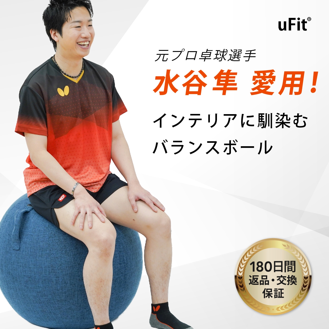 シーティングボール 元プロ卓球選手の水谷隼愛用 バランスボール 椅子 椅子代わり カバー付き 直径 65cm 空気入れ付き 体幹 ヨガ ヨガボール フィットネス