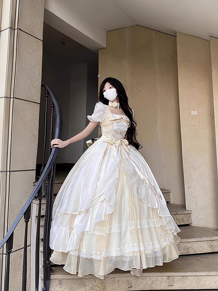 和服コスチュームコスチュームフライングダイアリー ロリータスカート プリンセススカート 結婚式 誕生日パーティー ウーフービッグスカート ロリータ
