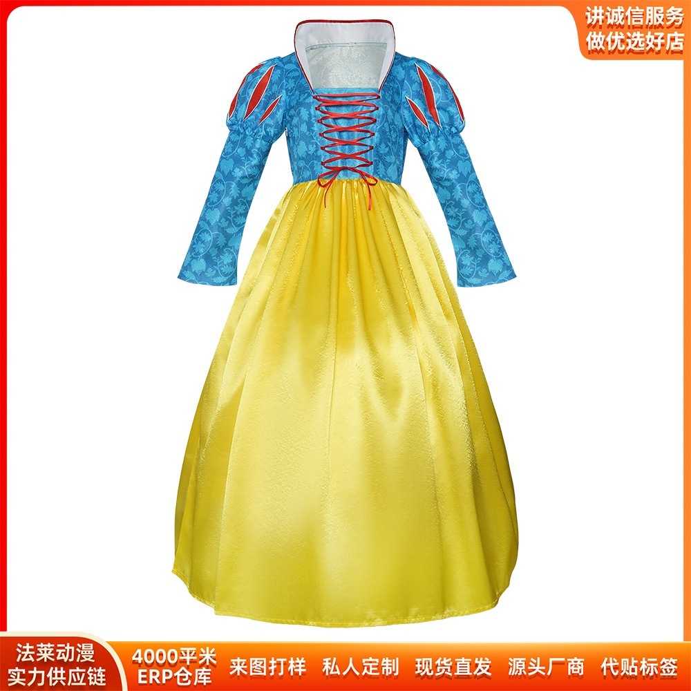 K1343映画真人白雪姫cos服ハロウィン白雪姫ワンピースコスプレ舞台演出服