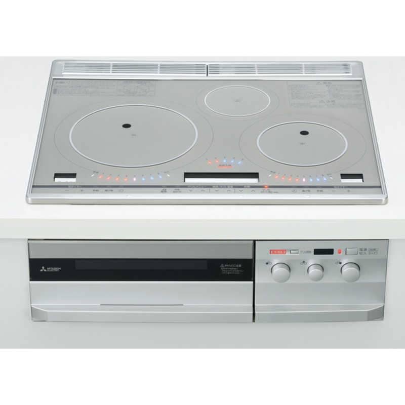 三菱　MITSUBISHI　ビルトインIHクッキングヒーター びっくリングIH [60cm幅/IH2口ラジエント1口/単相200V] 　CS-T316VSR プレミアムシルバー