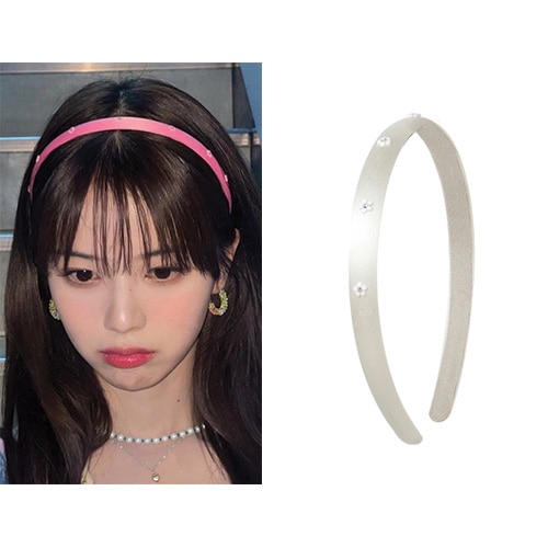 [ノジョンウィ/ムンイェウォン 着用]サテンフラワービーズ ヘアバンド(BK,WH,PK) 韓国人気ブランド 韓国人気ファッション 人気ジュエリー