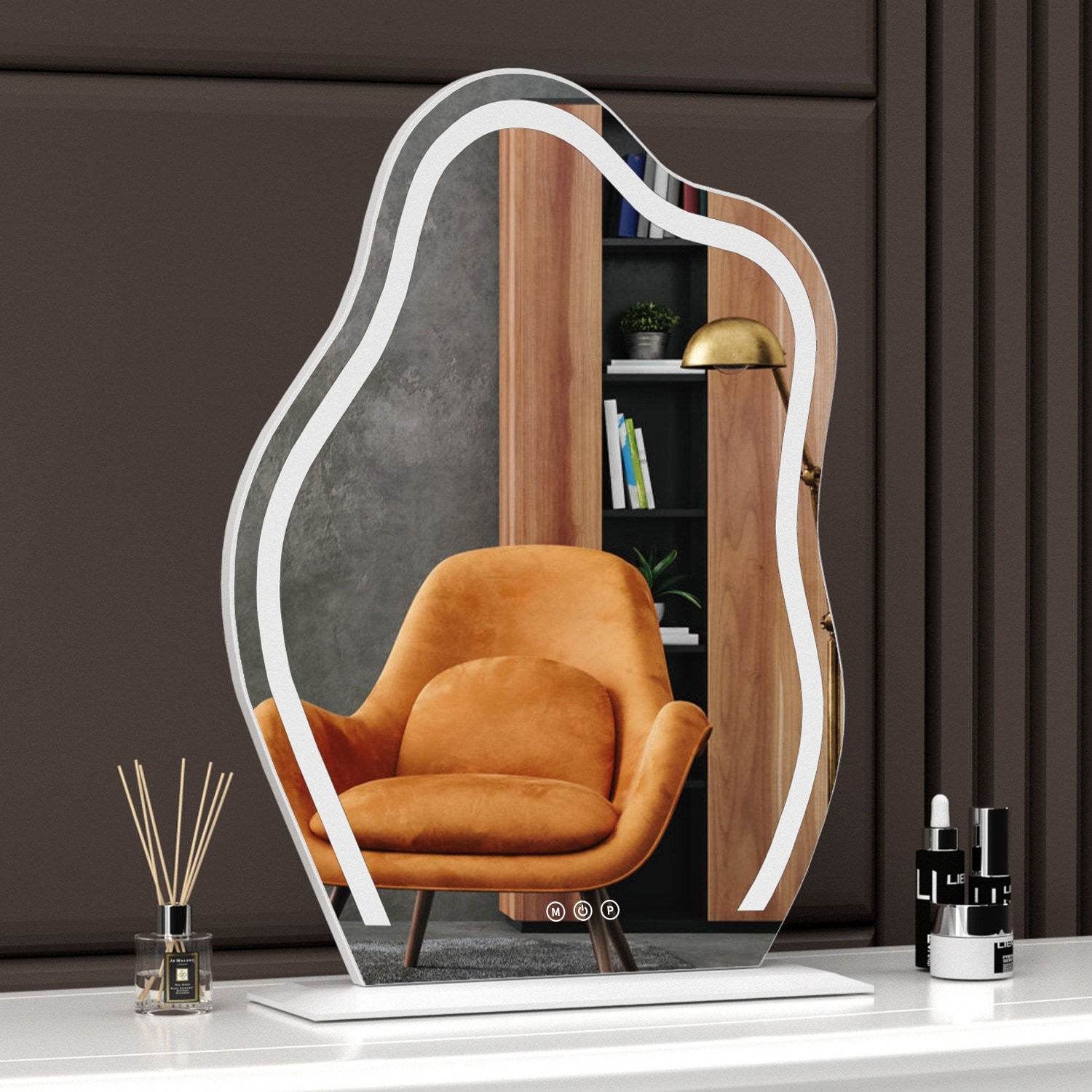 【PSE認証】ハリウッドびがんけしょうきょうデスクトップデスクトップ鏡雲ハリウッドびがんけしょうきょうランプ付き