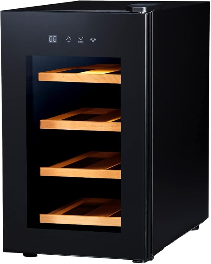 8本収納 BWC-008P ブラック 日本メーカー製ペルチェ採用 コンパクトモデル 静音式 国内サポートセンター 振動抑制 省エネ LEDライト 木製棚 温度設定4-22℃