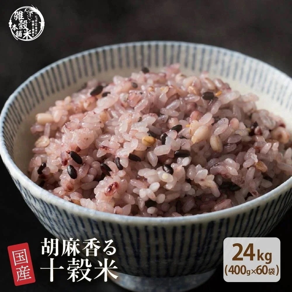 雑穀 雑穀米 国産 胡麻香る十穀米 24kg(400g×60袋)